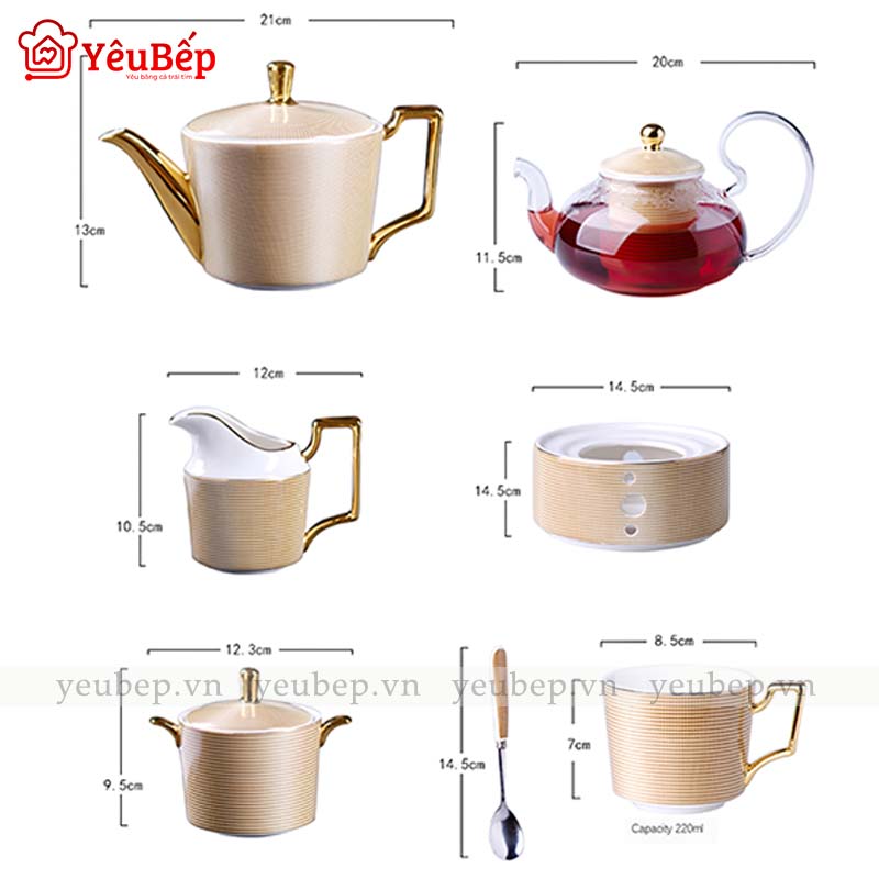 Bộ ấm trà chiều phong cách Anh Quốc