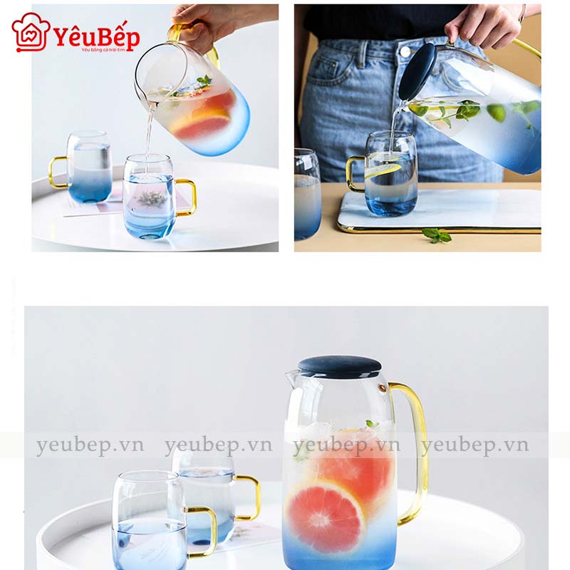 Ấm Pha Trà Thuỷ Tinh Chịu Nhiệt Cao Cấp, Có Tay Cầm