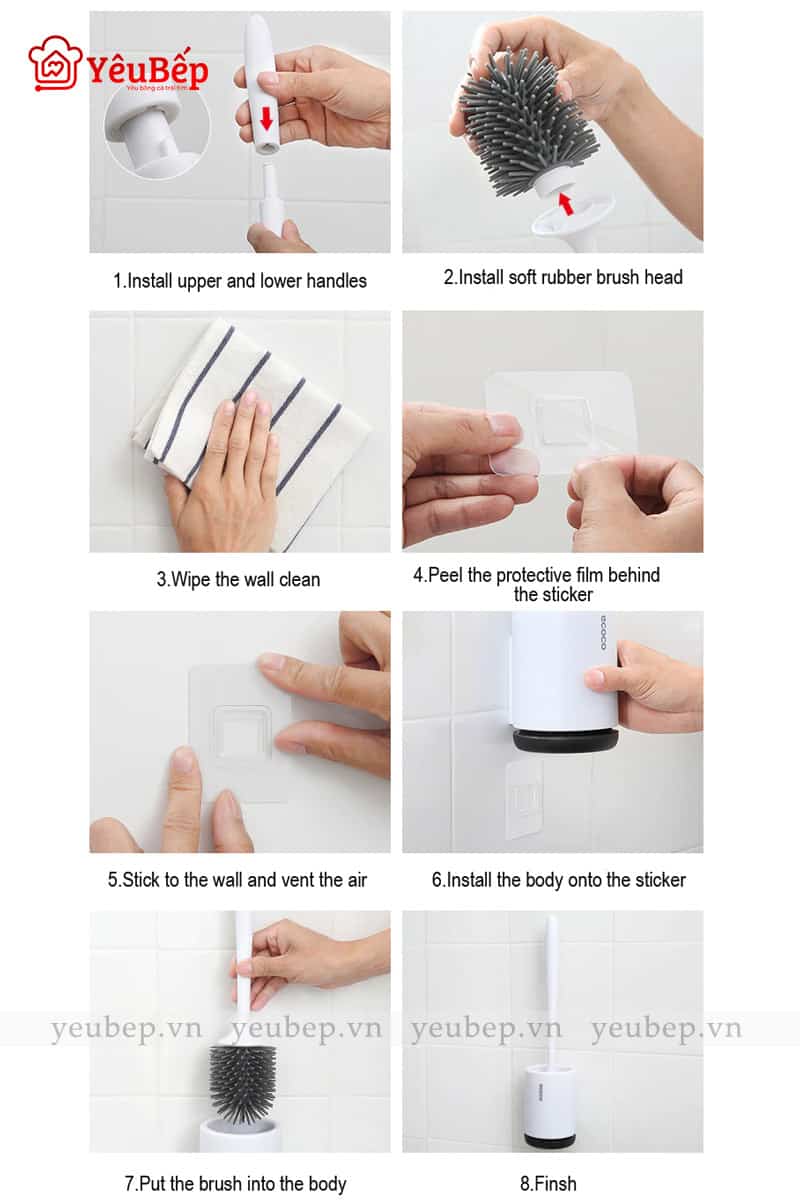 Bộ Bàn Chải Chà Bồn Cầu Và Ống Đựng Tiện Lợi