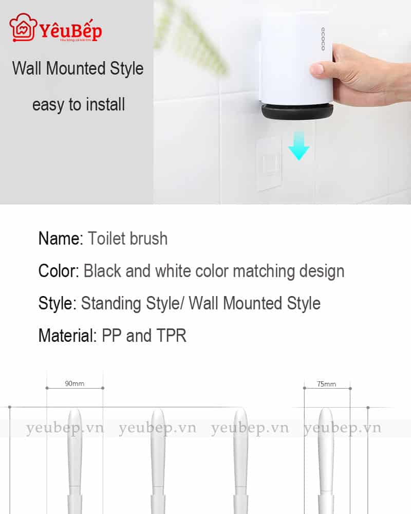 Bộ Bàn Chải Chà Bồn Cầu Và Ống Đựng Tiện Lợi