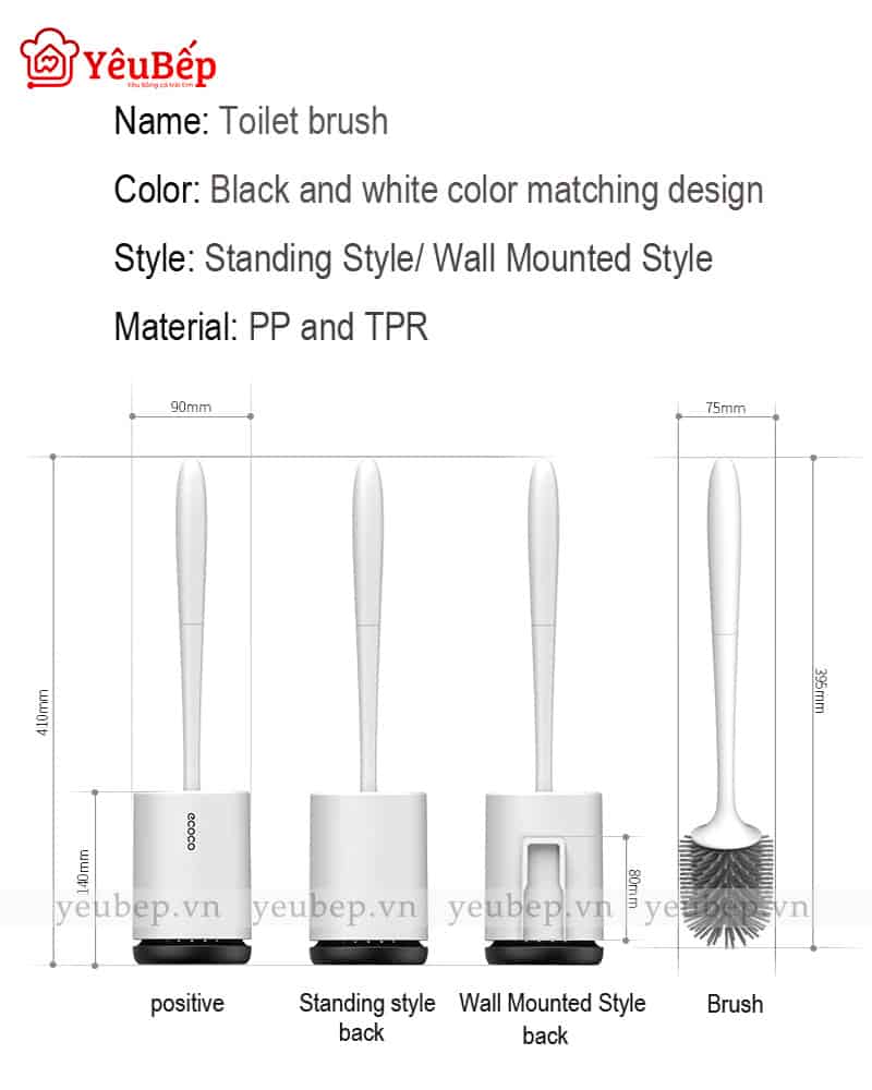 Bộ Bàn Chải Chà Bồn Cầu Và Ống Đựng Tiện Lợi