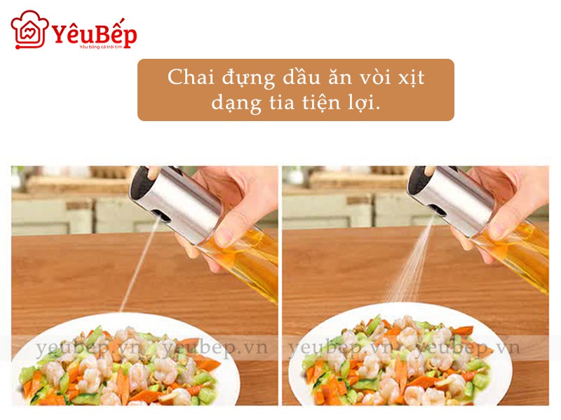 Chai Đựng Dầu Ăn Bằng Thủy Tinh Dạng Xịt Tiện Lợi