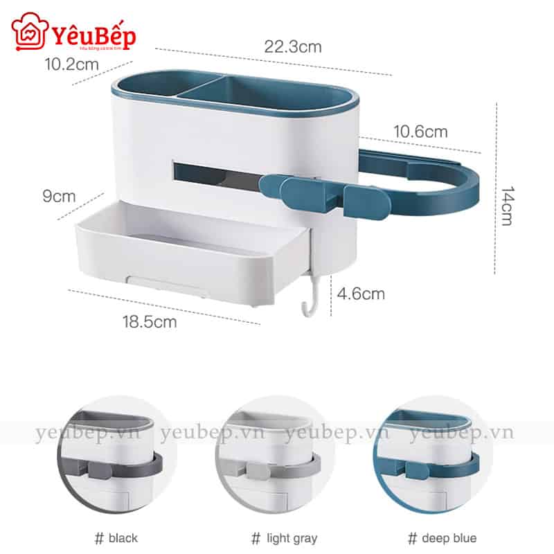 Giá Để Máy Sấy Tóc Kèm Đồ Trang Điểm Dán Tường