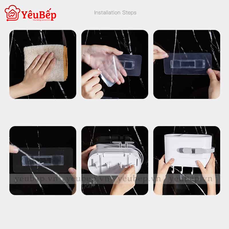 Giá Để Máy Sấy Tóc Kèm Đồ Trang Điểm Dán Tường