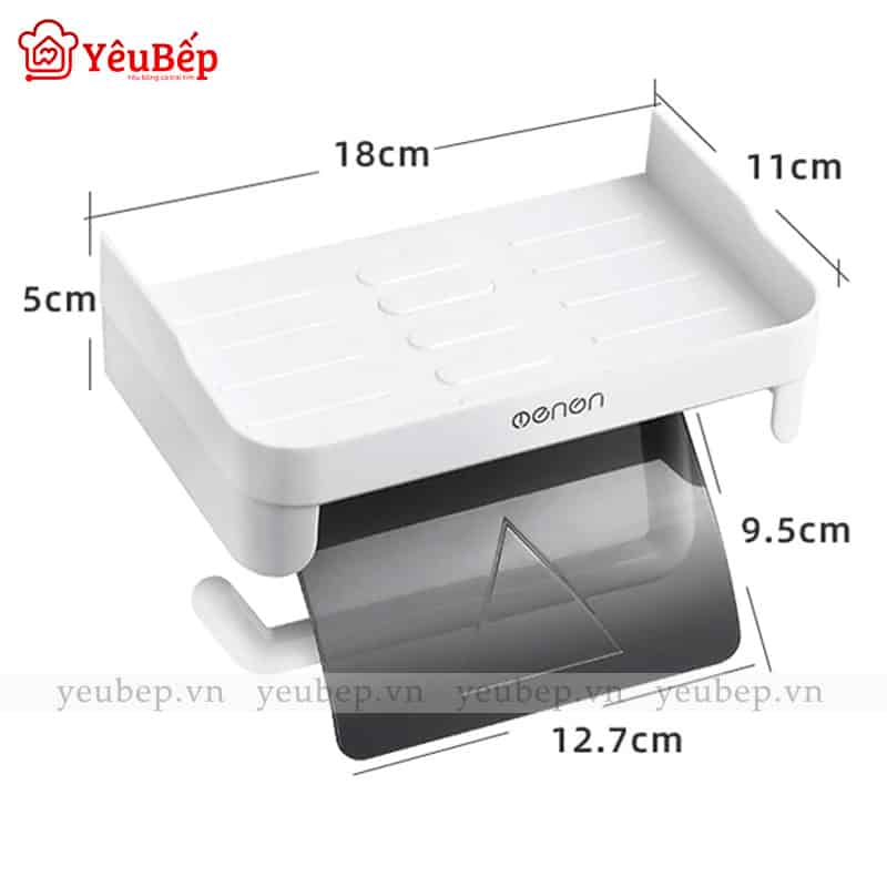 Giá Treo Giấy Vệ Sinh Kèm Giá Đỡ Dán Tường Tiện Lợi