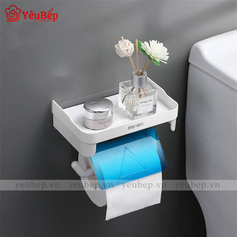 Giá Treo Giấy Vệ Sinh Kèm Giá Đỡ Dán Tường Tiện Lợi