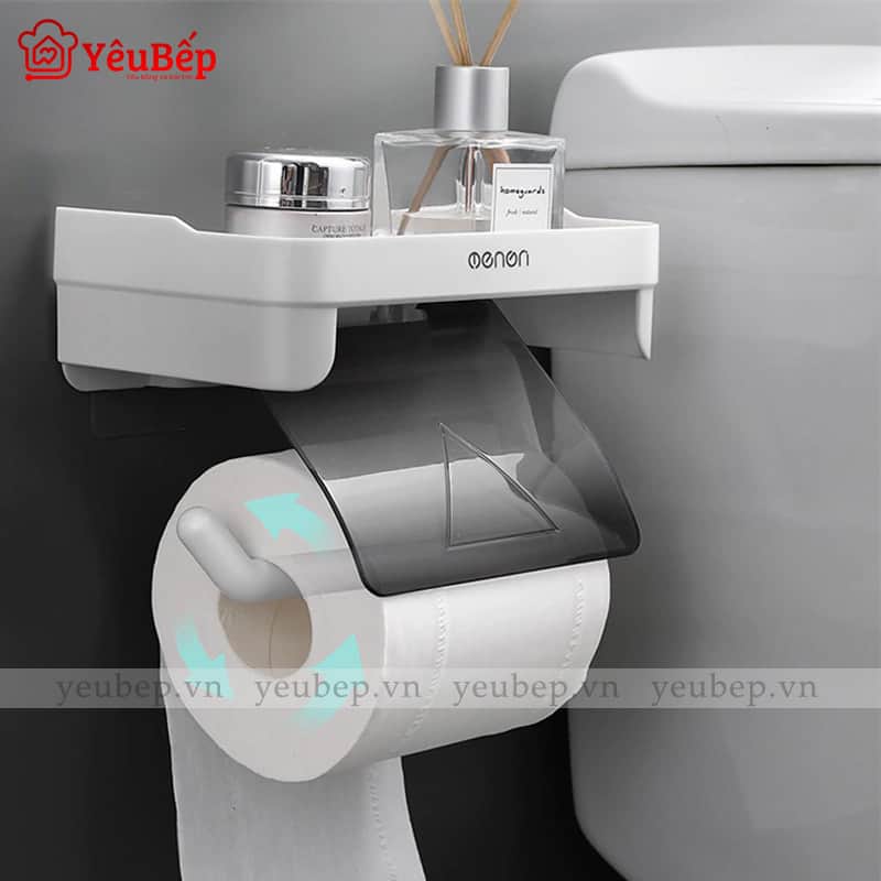Giá Treo Giấy Vệ Sinh Kèm Giá Đỡ Dán Tường Tiện Lợi