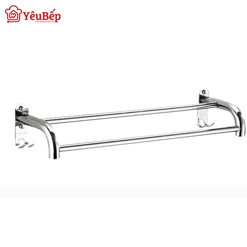 Giá Treo Khăn Phòng Tắm Inox 304 2 Tầng, Dán Tường Tiện Lợi
