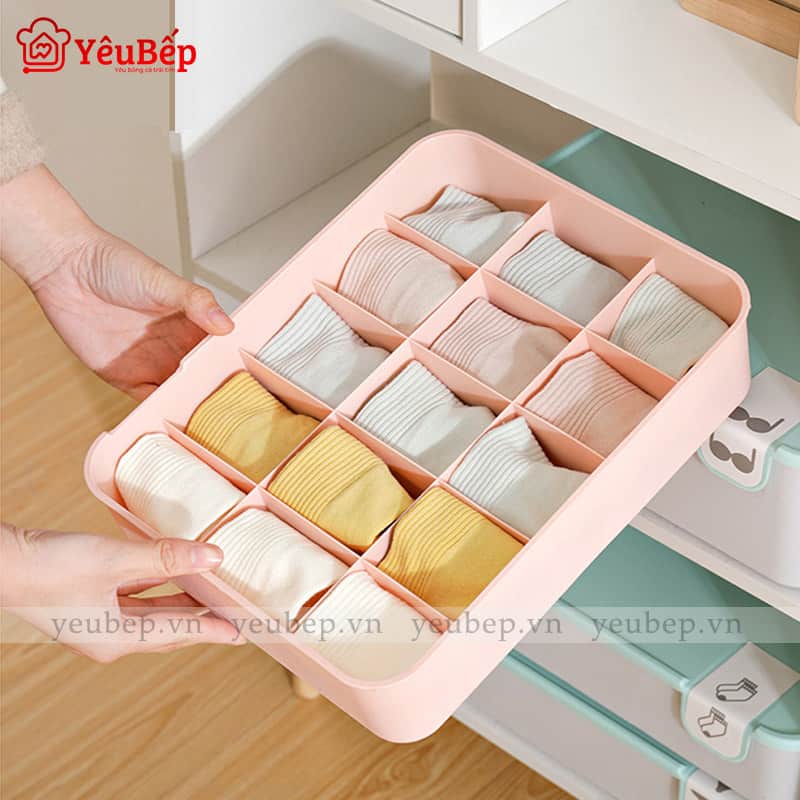Hộp Bảo Quản Đồ Lót, Tất Bằng Nhựa Gọn Gàng Tủ Quần Áo
