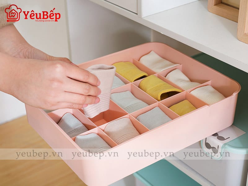 Hộp Bảo Quản Đồ Lót, Tất Bằng Nhựa Gọn Gàng Tủ Quần Áo