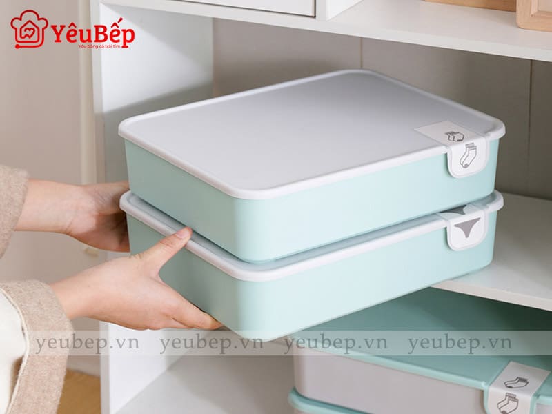 Hộp Bảo Quản Đồ Lót, Tất Bằng Nhựa Gọn Gàng Tủ Quần Áo