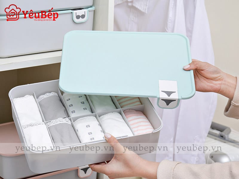 Hộp Bảo Quản Đồ Lót, Tất Bằng Nhựa Gọn Gàng Tủ Quần Áo