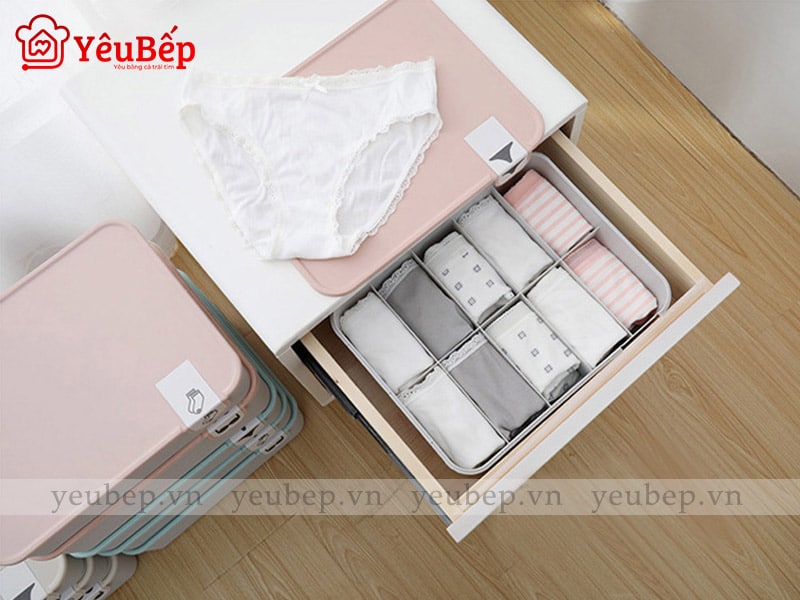 Hộp Bảo Quản Đồ Lót, Tất Bằng Nhựa Gọn Gàng Tủ Quần Áo