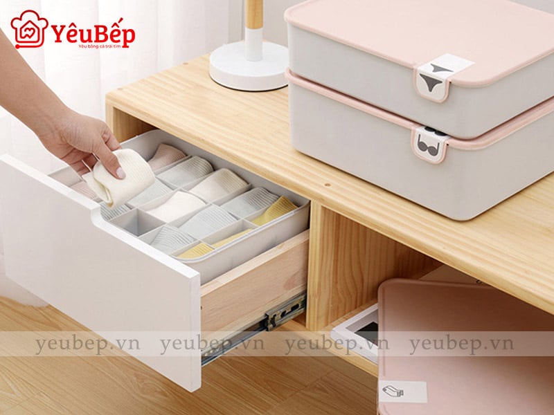 Hộp Bảo Quản Đồ Lót, Tất Bằng Nhựa Gọn Gàng Tủ Quần Áo