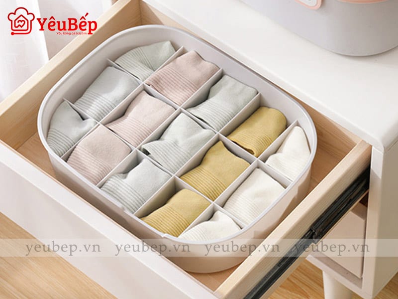 Hộp Bảo Quản Đồ Lót, Tất Bằng Nhựa Gọn Gàng Tủ Quần Áo