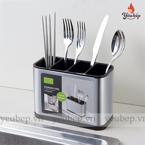 Ống đựng đũa bằng thép không gỉ, nhiều ngăn để bàn tiện lợi