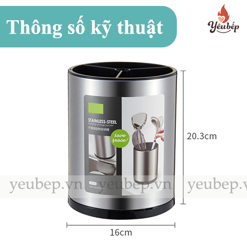 Ống đựng đũa bằng thép không gỉ, nhiều ngăn để bàn tiện lợi