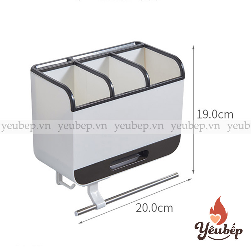 Kệ Đựng Đũa Muỗng Dao Treo Tường Thông Minh Bằng Nhựa ABS