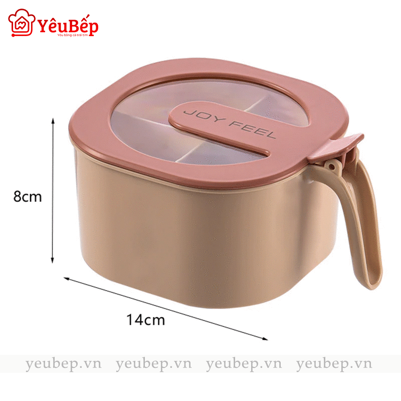 Hộp Đựng Gia Vị 4 Ngăn Bằng Nhựa Có Nắp Đậy, Tiện Lợi