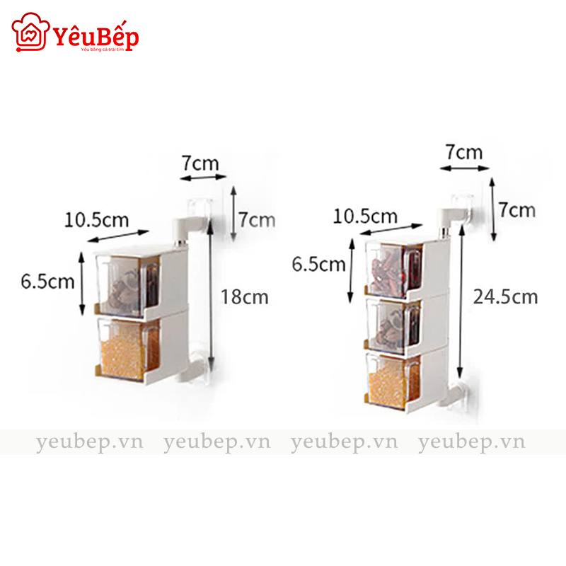 Hộp Đựng Gia Vị Dán Tường, Xoay 360 Độ, Tiết Kiệm Không Gian