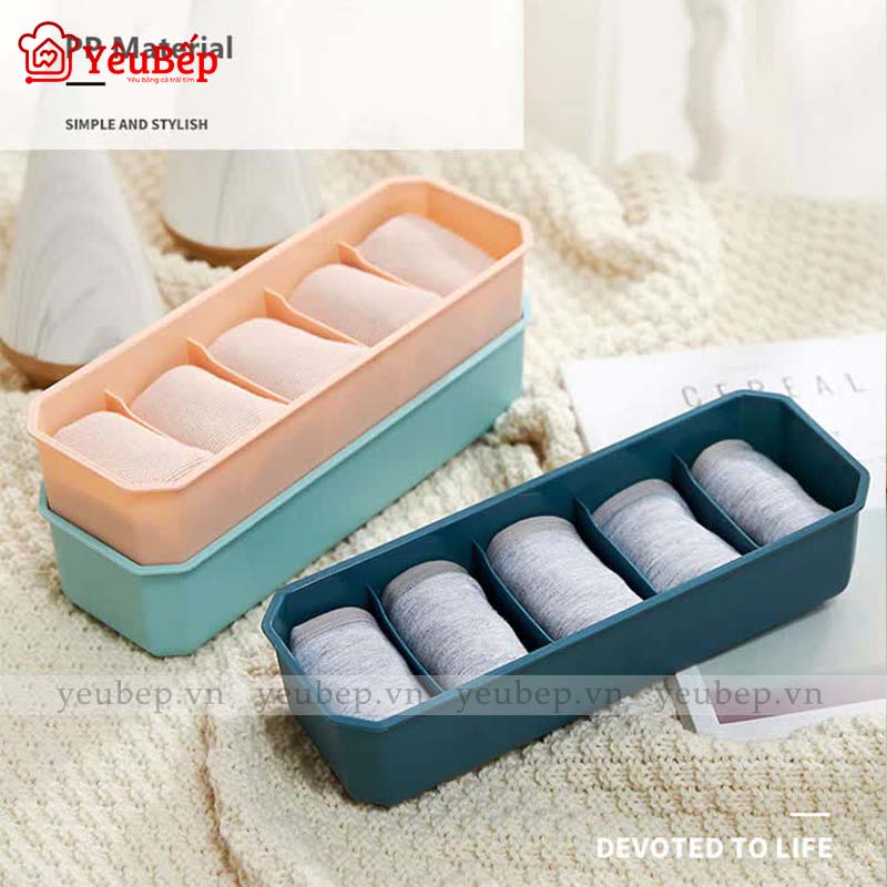 Hộp Đựng Đồ Lót, Bra, Phụ Kiện 5 Ngăn