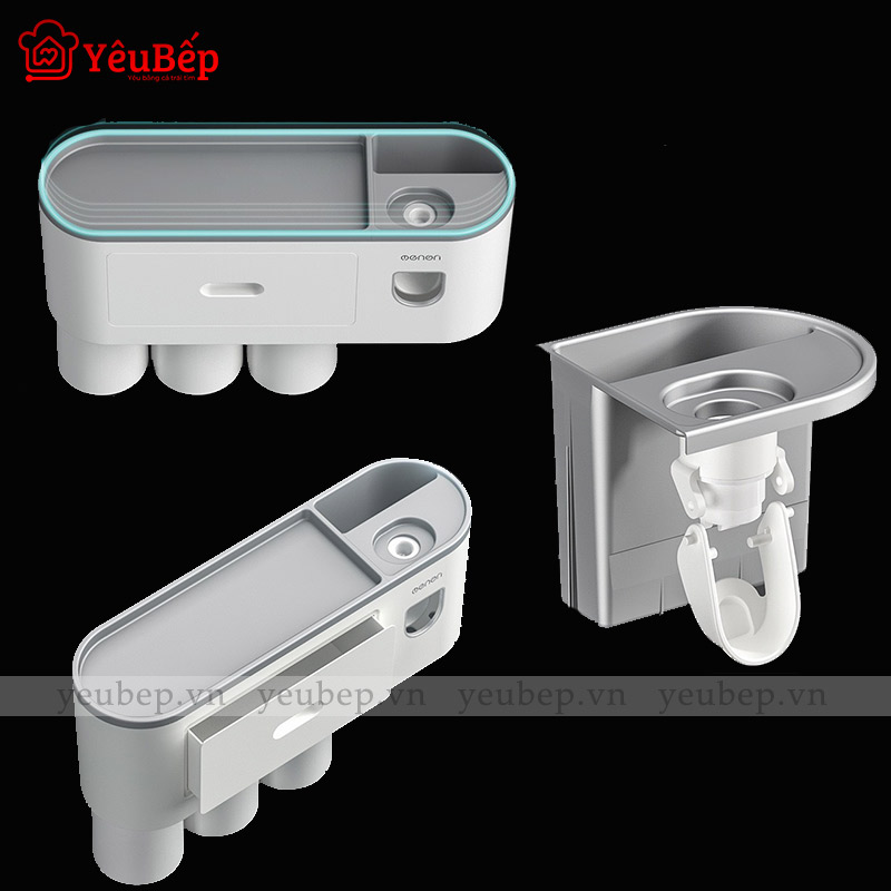 Kệ Để Đồ Nhà Tắm Và Bộ Dụng Cụ Nhả Kem Đánh Răng Tự Động Ecoco