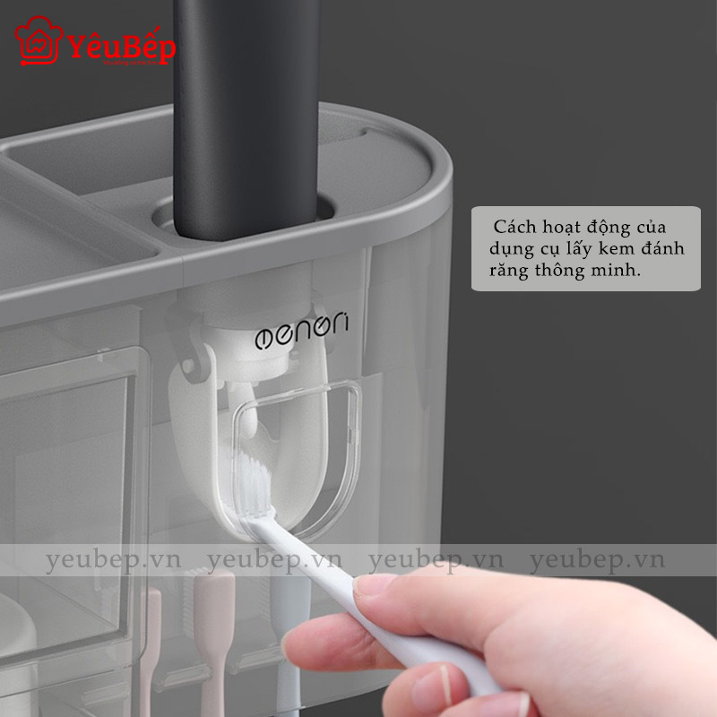 Kệ Để Đồ Nhà Tắm Và Bộ Dụng Cụ Nhả Kem Đánh Răng Tự Động Ecoco