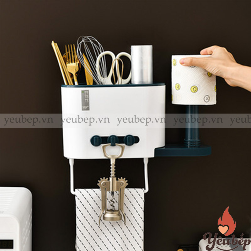 Hộp Đựng Đũa Muỗng Đa Năng Treo Tường