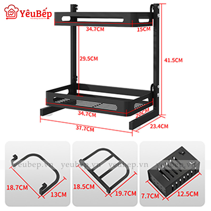 Kệ Đựng Gia Vị 2 Tầng Thông Minh Bằng Inox 201  - Kệ Gia Vị Chữ L