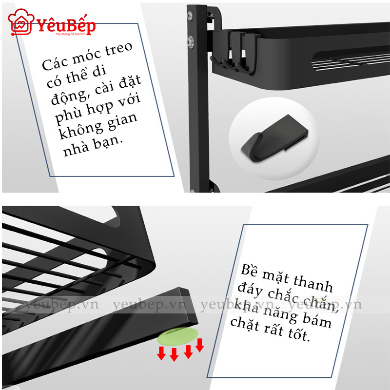 Kệ Đựng Gia Vị 2 Tầng Thông Minh Bằng Inox 201  - Kệ Gia Vị Chữ L