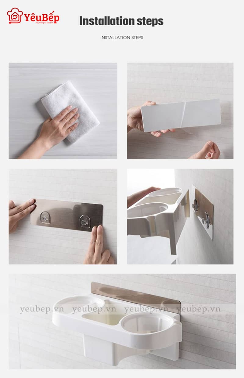 Kệ Đựng Thiết Bị Làm Tóc Dán Tường Đa Năng