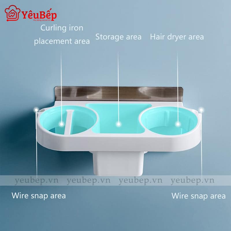 Kệ Đựng Thiết Bị Làm Tóc Dán Tường Đa Năng