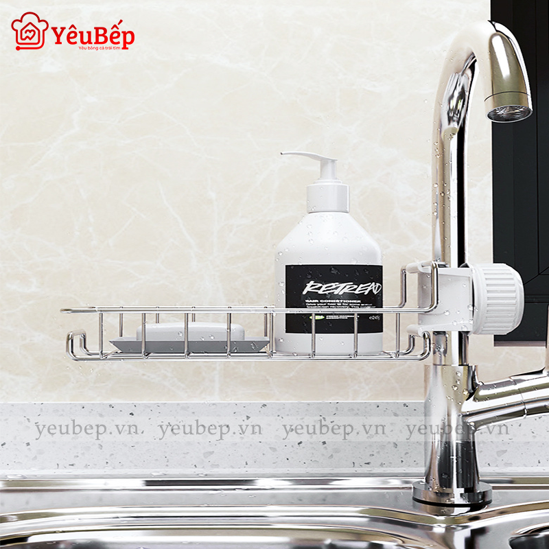 Kệ Inox gắn vào vòi nước, vòi phòng tắm thông minh, không gỉ sét