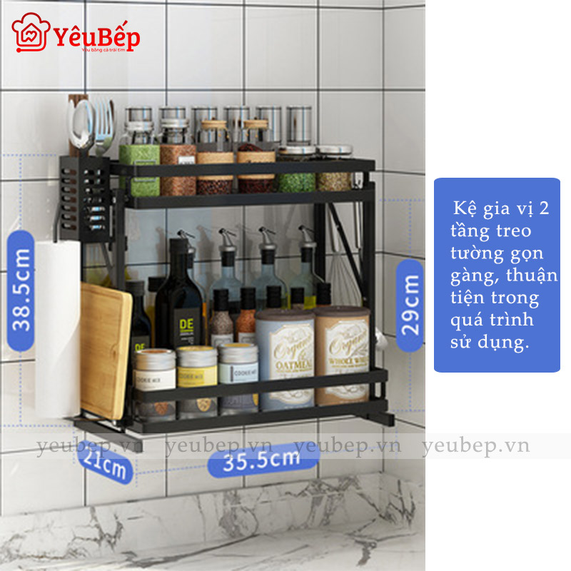 Kệ Gia Vị 2 Tầng Gấp Gọn Hình Chữ H Thông Minh