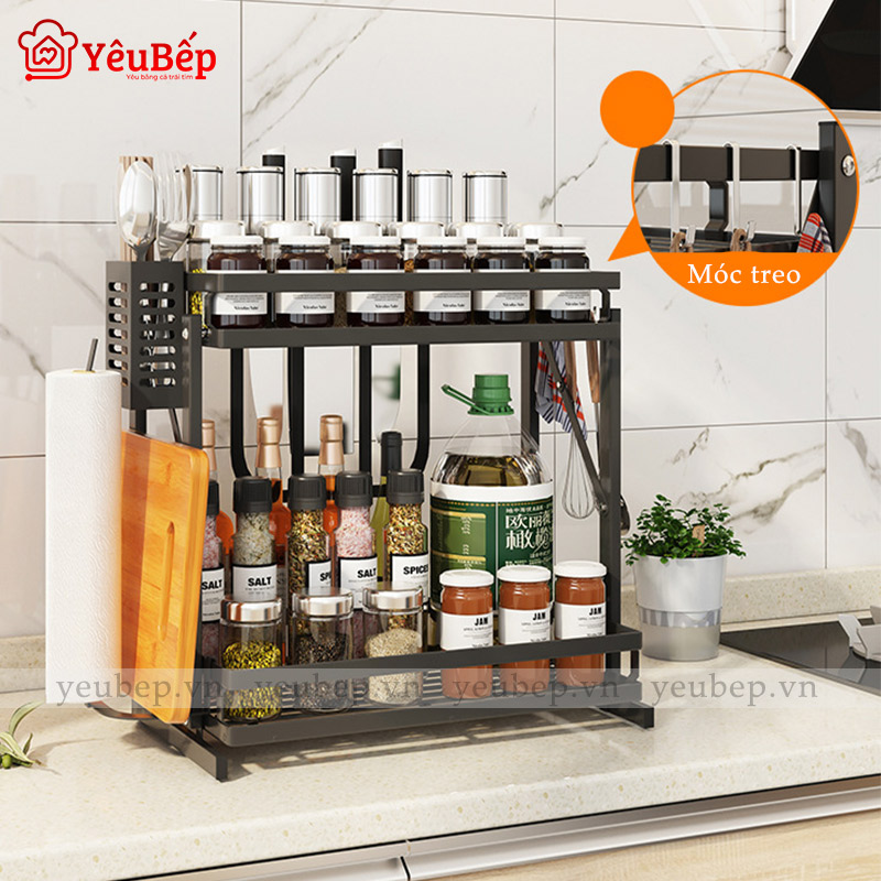 Kệ Gia Vị 3 Tầng Gấp Gọn Hình Chữ H Cho Nhà Bếp Tiện Lợi
