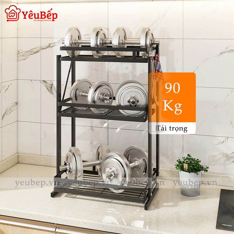 Kệ Gia Vị 3 Tầng Gấp Gọn Hình Chữ H Cho Nhà Bếp Tiện Lợi