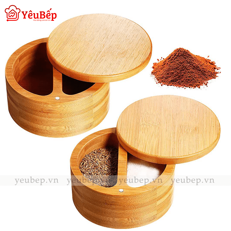 Hũ Gia Vị Bằng Gỗ Nắp Xoay, Thân Thiện Với Môi Trường