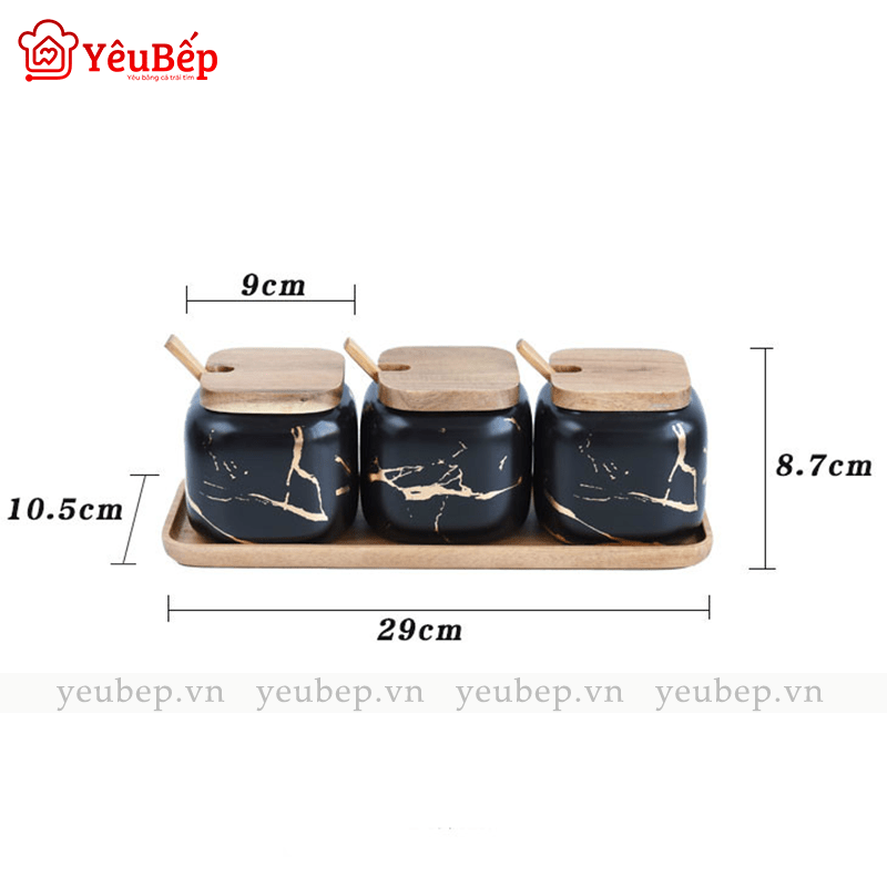 Hũ Đựng Gia Vị Bằng Gốm Cao Cấp, Phong Cách Bắc  Âu Hoạ Tiết Hoa Văn