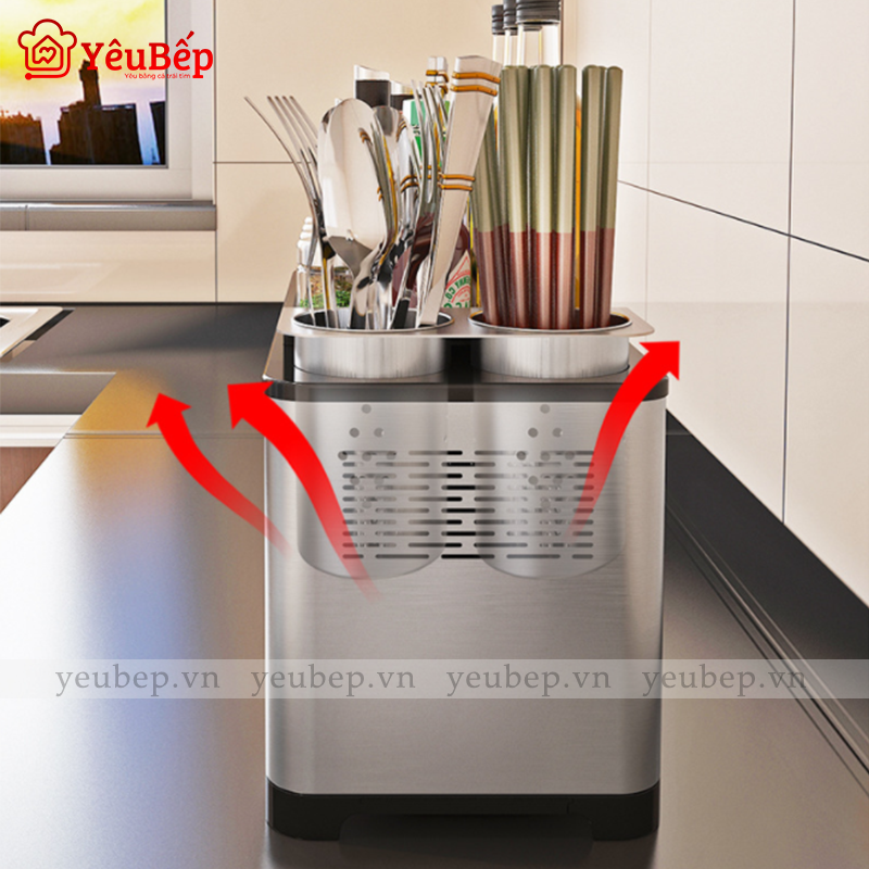 Kệ Gia Vị, Dao, Đũa, Muỗng Để Bàn Thông Minh Phiên Bản  2020 có nắp đậy