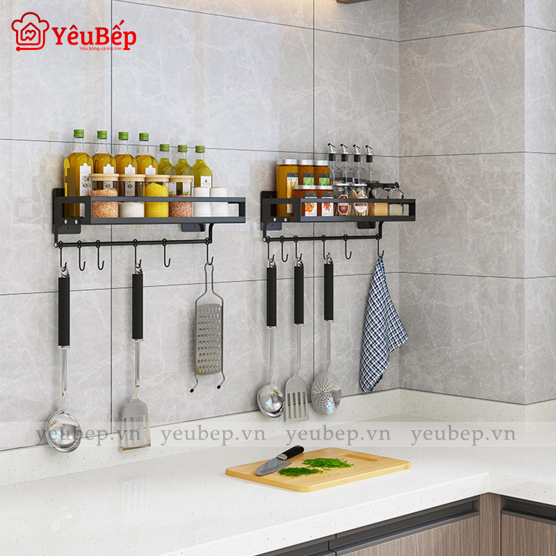 Kệ Gia Vị, Dao, Thớt, Chén, Đĩa Treo Tường Bằng Inox
