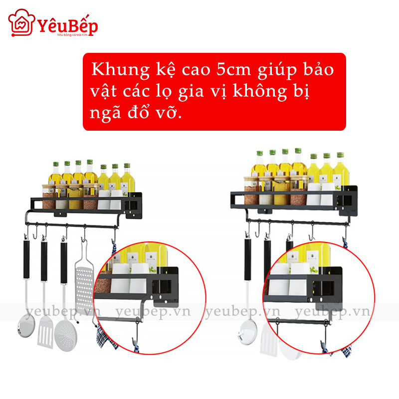 Kệ Gia Vị, Dao, Thớt, Chén, Đĩa Treo Tường Bằng Inox