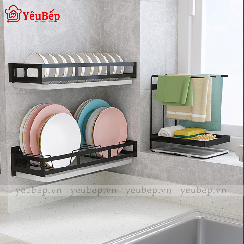 Kệ Gia Vị, Dao, Thớt, Chén, Đĩa Treo Tường Bằng Inox