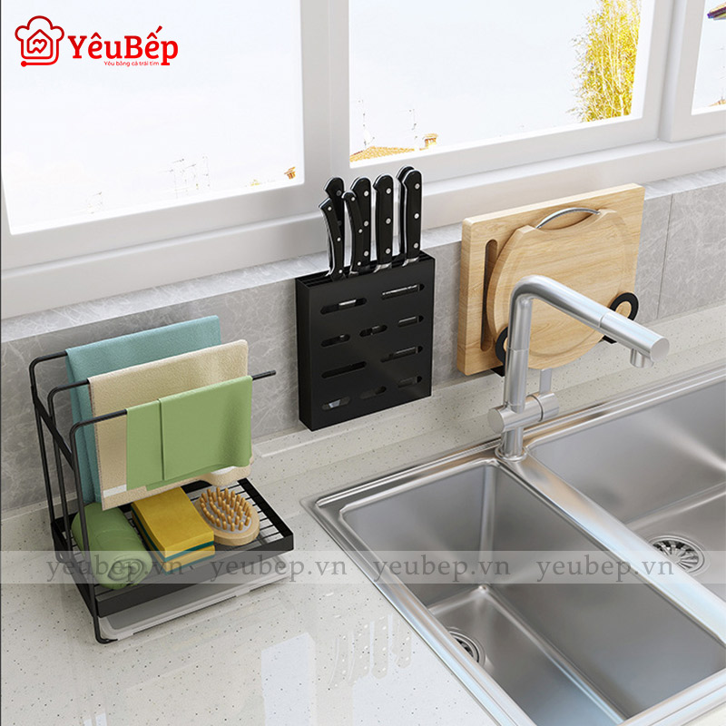 Kệ Gia Vị, Dao, Thớt, Chén, Đĩa Treo Tường Bằng Inox