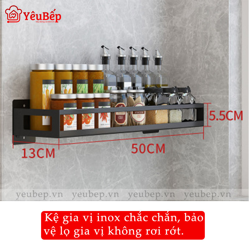 Kệ Gia Vị, Dao, Thớt, Chén, Đĩa Treo Tường Bằng Inox