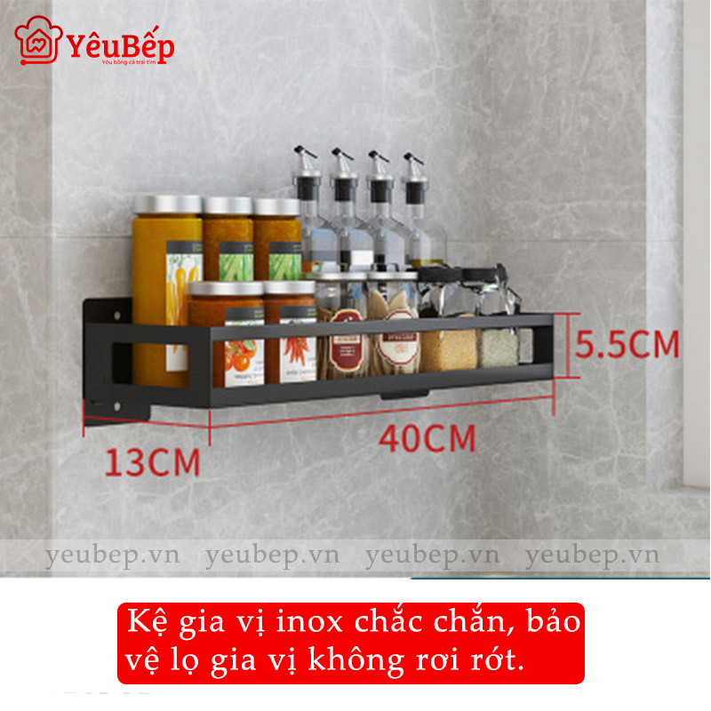Kệ Gia Vị, Dao, Thớt, Chén, Đĩa Treo Tường Bằng Inox