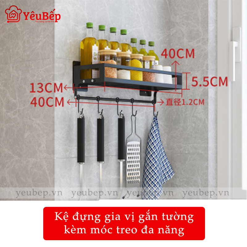 Kệ Gia Vị, Dao, Thớt, Chén, Đĩa Treo Tường Bằng Inox
