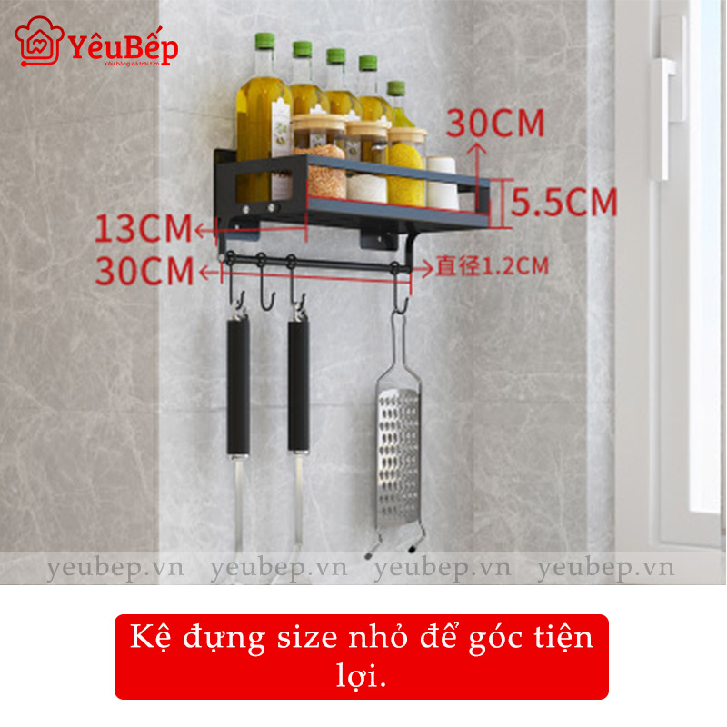 Kệ Gia Vị, Dao, Thớt, Chén, Đĩa Treo Tường Bằng Inox