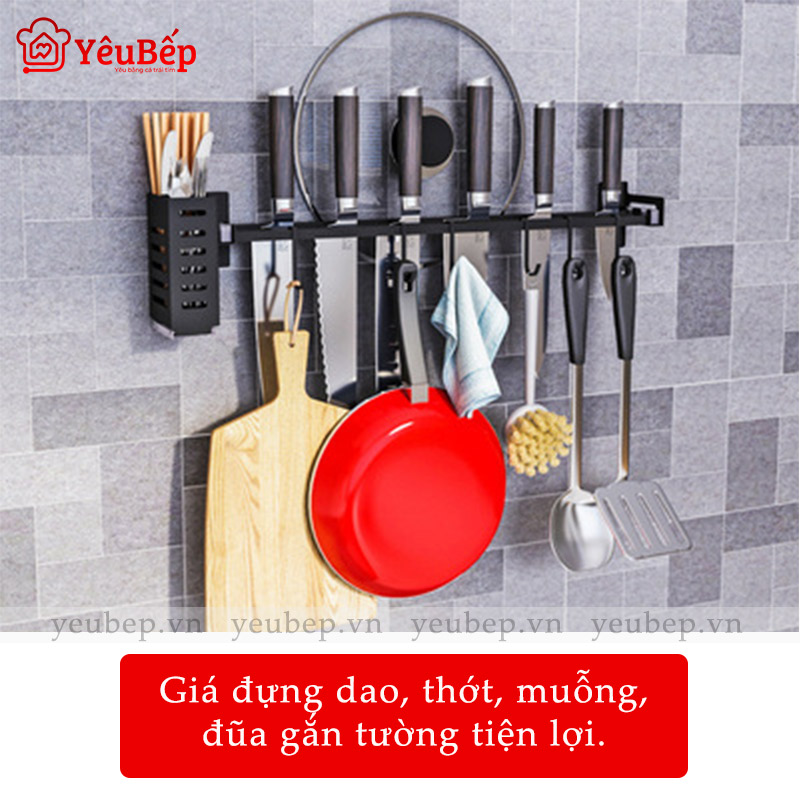 Kệ Gia Vị, Dao, Thớt, Chén, Đĩa Treo Tường Bằng Inox