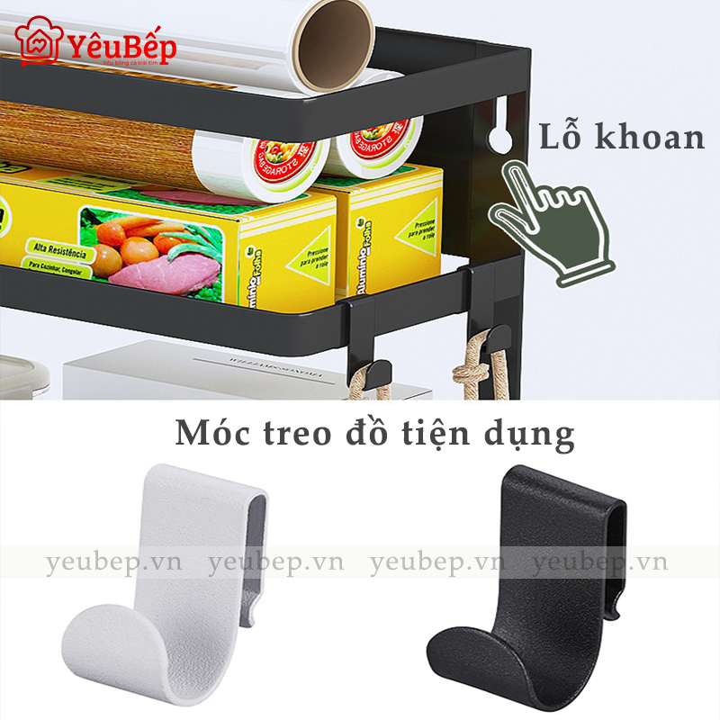 Kệ đựng gia vị Inox , treo tường có giá treo dụng cụ nhà bếp