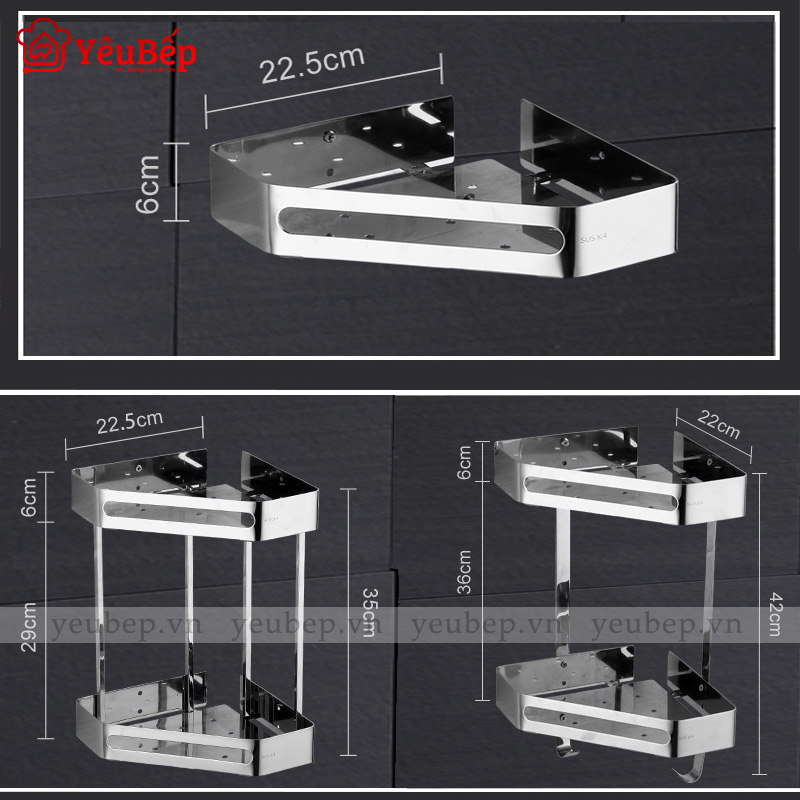 Kệ Góc Nhà Tắm Bằng Inox 304 Siêu Bền, Đẹp